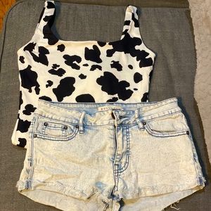 Cow print bodysuit